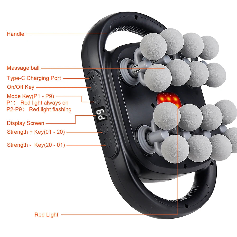 16-Head Fascia Gun High-Frequency Vibration Body Massage Gun Waist and Back  Massager Neck Shoulder Massager Muscle masajeador